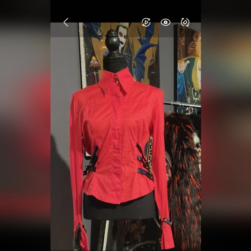 Lip Service buckled top. Size Large